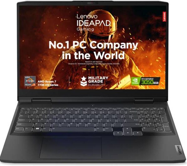 Lenovo IdeaPad Gaming Backlit AMD Ryzen 7 Octa Core 7735HS - (16 GB/512 GB SSD/Windows 11 Home/6 GB Graphics/NVIDIA GeForce RTX 3050) 15ARH7 Gaming Laptop Rs.107590 Price in...