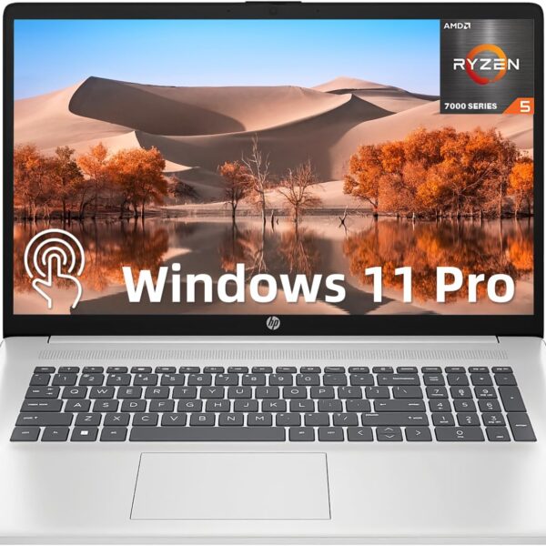 HP 2024 Newest 17 Laptop, 17.3" HD+ Touchscreen Display, Windows 11 Pro, 64GB RAM, 1TB SSD, AMD Ryzen 5 7530U(Beat i7-1165G7), Wi-Fi 6, Anti-Glare, HDMI, Webcam, Business...