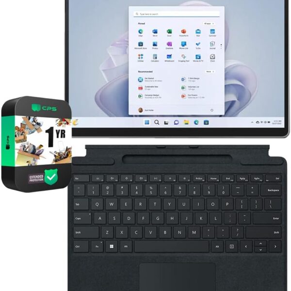 Microsoft Surface Pro 9 13" Touch Tablet, Intel i7, 16GB/256GB, Platinum Bundle Surface Pro Signature Mechanical Keyboard, Black and 1 YR CPS Enhanced Protection Pack
