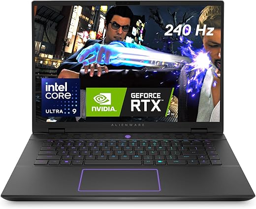 Alienware m16 R2 Gaming Laptop 16" QHD+ (2560 x 1600) 240Hz Display, Intel Core Ultra 9 Processor 185H, NVIDIA GeForce RTX 4070 Graphics, 32GB RAM, 1TB SSD, Windows 11 Home,...