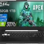 ASUS TUF Dash F15 Gaming Laptop (15.6" FHD 144Hz, Intel 12th Gen i7-12650H, 32GB RAM, 1TB SSD, RTX 3070 8GB (Beat RTX 4060)), Thunderbolt 4, Backlit KB, WiFi 6, IST Hub, Win 11...
