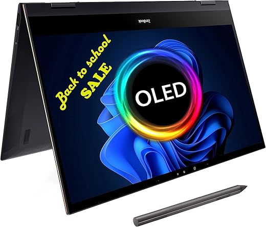 ASUS Zenbook Flip 14 OLED UP5401ZA 14.0 90Hz 2.8K Touchscreen OLED Laptop (Intel i5-12500H, 16GB RAM, 512GB SSD, 90Hz 550nits Touchscreen Windows 11) Includes Stylus Pen