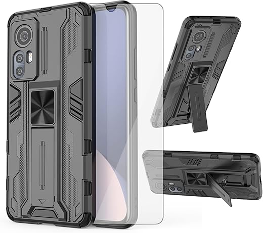 Asuwish Phone Case for Xiaomi 12 Pro 5G with Tempered Glass Screen Protector Cover and Slim Stand Hybrid Rugged Kickstand Magnetic Back Film Cell Mobile Accessories Mi 12Pro...