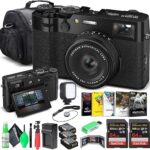 FUJIFILM X100VI Digital Camera (Black) (16821913) + 2 x 64GB Card + Card Reader + 2 x NP-W126 Battery + Charger + LED Light + Photo Software + Carry Case + Flex Tripod + Memory...