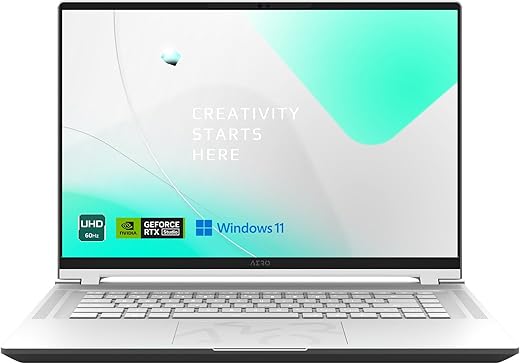 GIGABYTE AERO 16 OLED: 16" 16:10 4K UHD+ 3840x2400 60Hz OLED, NVIDIA GeForce RTX 4070 GPU 8GB GDDR6, Intel Core i7-13700H, 16GB DDR5 RAM, 1TB SSD, Windows 11 Home (AERO 16 OLED...