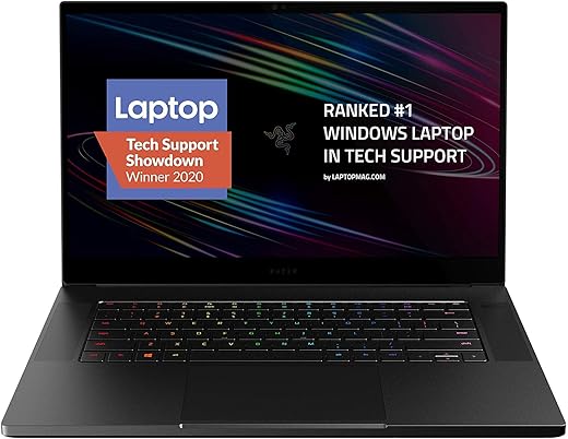 Razer Blade 15 Advanced Gaming Laptop 2020: Intel Core i7-10875H 8-Core, NVIDIA GeForce RTX 2080 SUPER Max-Q, 15.6” 4K OLED Touch, 16GB RAM, 1TB SSD, CNC Aluminum, Chroma,...