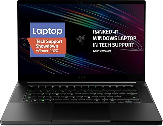 Razer Blade 15 Base Gaming Laptop 2020: Intel Core i7-10750H 6-Core, NVIDIA GeForce RTX 2070 Max-Q, 15.6" 4K OLED, 16GB RAM, 512GB SSD, CNC Aluminum, Chroma RGB, Thunderbolt 3,...