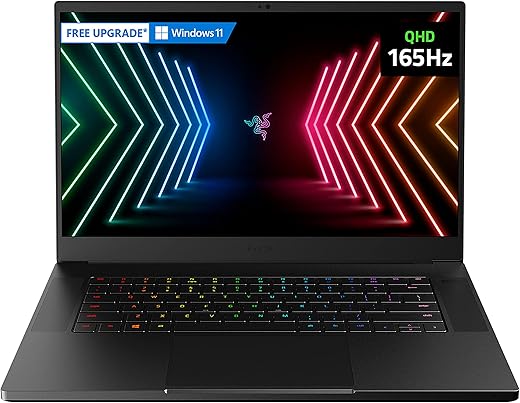 Razer Blade 15 Gaming Laptop: NVIDIA GeForce RTX 3080-11th Gen Intel 8-Core i7 CPU - 15.6” QHD 165Hz - 32GB RAM - 1TB SSD - CNC Aluminum - Chroma RGB - THX Spatial Audio -...