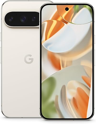 Google Pixel 9 Pro - Unlocked Android Smartphone with Gemini, Triple Rear Camera System, 24-Hour Battery, and 6.3" Super Actua Display - Porcelain - 128 GB