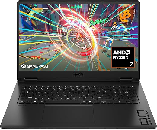 HP OMEN 17.3 inch Laptop, FHD 48-144Hz Display, AMD Ryzen 7 8845HS, 32 GB RAM, 1 TB SSD, NVIDIA GeForce RTX 4050 GPU (6 GB Dedicated), Windows 11 Home, Copilot Key, 17-db0010nr...