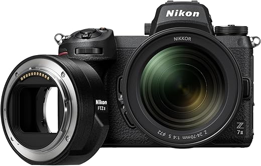 Nikon Z 7II with Zoom Lens and FTZ II Adapter | Ultra-high Resolution Full-Frame mirrorless Stills/Video Camera with 24-70mm f/4 Lens and Adapter for Using Nikon DSLR Lenses |...