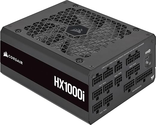 Corsair HX1000i Fully Modular Ultra-Low Noise ATX Power Supply - ATX 3.0 & PCIe 5.0 Compliant - Fluid Dynamic Bearing Fan - CORSAIR iCUE Software Compatible - 80 Plus Platinum...