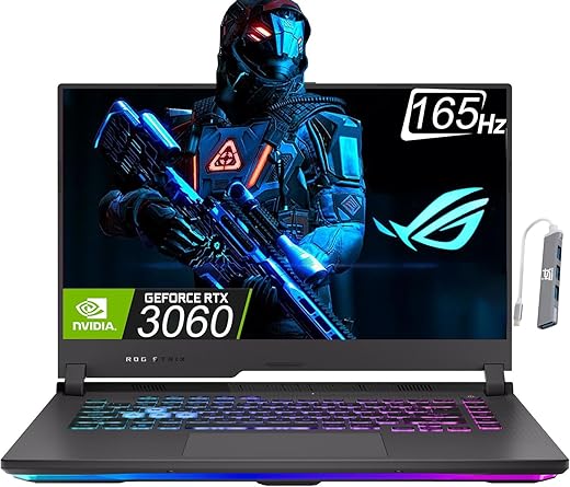 ASUS ROG Strix G15 Gaming Laptop (15.6" 2K 165Hz IPS, AMD Ryzen 7 6800H, 32GB DDR5 RAM, 1TB SSD, GeForce RTX 3060 6GB, (8-core Beat i7-11800H)) RGB Backlit KB, IST Hub, Win 11...