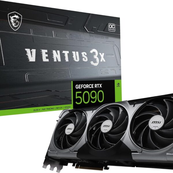 MSI Gaming RTX 5090 32G Ventus 3X OC Graphics Card (32GB GDDR7, 512-bit, Extreme Performance: 2452 MHz, DisplayPort x3 2.1a, HDMI 2.1b, NVIDIA Blackwell Architecture)