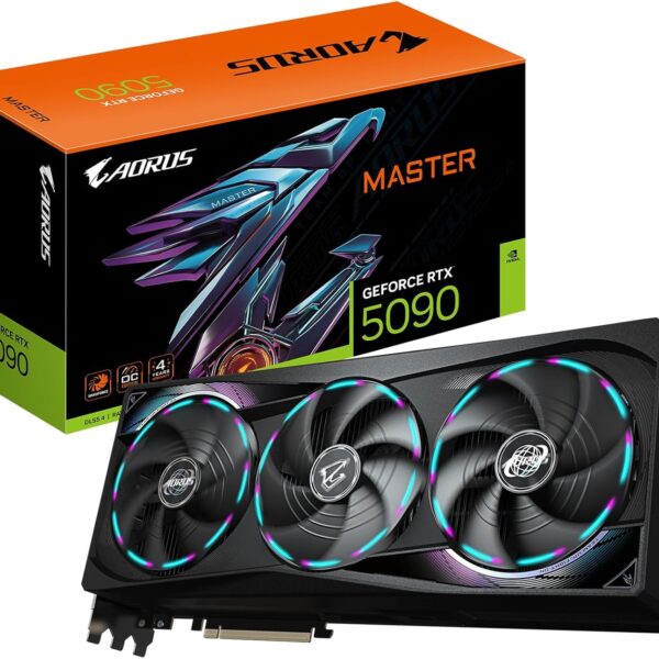 Gigabyte AORUS GeForce RTX 5090 Master 32G Graphics Card - 32 GB GDDR7, 512 Bit, PCI-E 5.0, 2655MHz Base Frequency, 3 x DP 2.1a, 1 x HDMI 2.1b, GV-N5090AORUS M-32GD