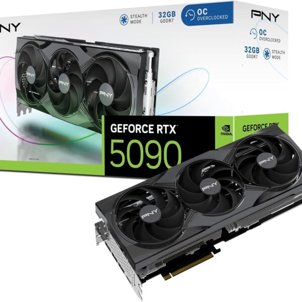 PNY NVIDIA GeForce RTX™ 5090 32GB Overclocked Triple Fan Graphics Card (DLSS 4, PCIe® 5.0, HDMI®/DP 2.1, 3.5-Slot)
