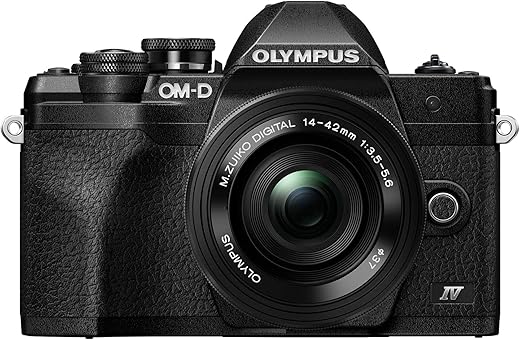 Olympus OM-D E-M10 Mark IV Camera (Black) and M.Zuiko Digital ED 14-42mm f/3.5-5.6 EZ Lens Kit