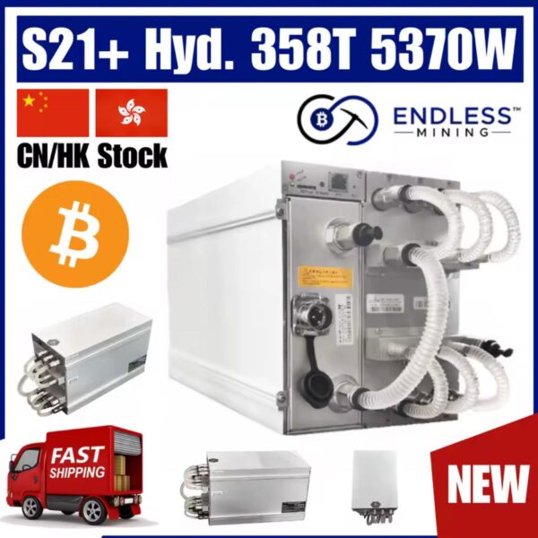 Bitmain Antminer S21+ Hyd. 358T 5370W – 3 Phase 380~415V NEW | Endless Mining With Warranty